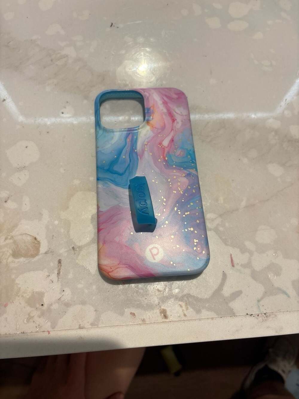 Loopy Case for iPhone 14 Pro - Cotton Candy Swirl Marble